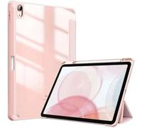 Custodia con supporto tri-pieghevole adatta for Apple iPad A16 11th 11 2025 Cover posteriore antiurto in acrilico trasparente con portapenne(Pink)