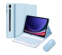 Custodia con Tastiera Bluetooth retroilluminata 7 colori, mouse e porta S Pen per Samsung Galaxy Tab A9+/A11+ 11 pollici 2025/2023 (SM-X110/X115/X117/SM-X210/X216/X218)
