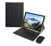 Custodia con tastiera Bluetooth rimovibile e tasti rotondi, con mouse wireless, per Samsung Galaxy Tab S6 Lite da 10,4 pollici (2020/2022) SM-P610/P615/P613/P619(Black)