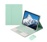 Custodia con tastiera Bluetooth staccabile touchpad e mouse per Samsung Galaxy Tab S10+, S9+, S9FE+ 12,4 pollici (modelli SM-T820, X810, X816B, X818U), custodia a libro protettiva(Green)