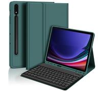 Custodia con tastiera Bluetooth + tastiera compatibile con Samsung Galaxy Tab S7 FE 5G 12,4 pollici - Verde scuro