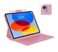 Custodia con tastiera compatibile per iPad di 10a generazione e 11a (A16, 2025): supporto magnetico wireless Bluetooth tastiera ricaricabile con portamatite (rosa)