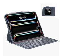 Custodia con tastiera compatibile per iPad Pro 11 "(M4, 2024): Bluetooth Wireless Magnetic Stand Tastiera ricaricabile con portapenne (grigio chiaro)