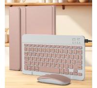 Custodia con tastiera e mouse per iPad 5a/6a/7a/8a/9a/10a generazione, iPad Pro 11", iPad Air 1/2/3/4/5/6, tastiera senza fili removibile con batteria da 150 mAh e custodia, porta-penna integrato - Ro