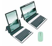 Custodia Con Tastiera E Mouse Per Ipad Pro 11Inch 2022/2021/2020/2018 Air2/3/4/5 Staccabile Wireless Bluetooth Keyboard Pencil Holder Slim Leather Smart Cover,Dark green,Pro 11 2022