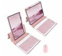 Custodia Con Tastiera E Mouse Per Ipad Pro 11Inch 2022/2021/2020/2018 Air2/3/4/5 Staccabile Wireless Bluetooth Keyboard Pencil Holder Slim Leather Smart Cover,Rosa,6th 9.7 2018