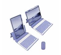 Custodia Con Tastiera E Mouse Per Ipad Pro 11Inch 2022/2021/2020/2018 Air2/3/4/5 Staccabile Wireless Bluetooth Keyboard Pencil Holder Slim Leather Smart Cover,Mauve,Air 2 2014 9.7