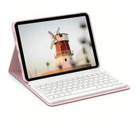 Custodia con tastiera in colore bianco e rosa per tablet Honor Pad X8/X9 da 11 pollici/X8A/8 da 12 pollici/9/7/X8 PRO, Mate Pad 10.4"/Pro 11"/11.5S"/11.5"/SE 10.4"/SE 11"/T10/11"/T10s, Tab P11/P11 Plu