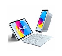 Inateck AceTouch Pro - Custodia con tastiera per iPad 11 A16 2025 11 pollici, iPad 10° Gen 2022 da 10,9 pollici, touchpad a piena superficie, supporto verticale/orizzontale, rimovibile, con portapenne