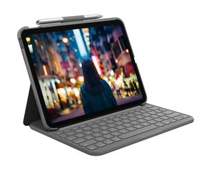 Custodia con tastiera Logitech Slim Folio per iPad e iPad Air in Oxford Grey, iPad (10ª generazione e A16)