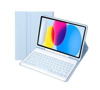 Custodia con tastiera per iPad 10,2 9a/8a/7a generazione 2021/2020 2019/Air 10,5" 2019 / Pro 10,5 2017 Custodia con tastiera Bluetooth staccabile con supporto ribaltabile e porta matita