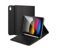 Custodia con tastiera per iPad 10,2 9a gen 2021/ 8a gen 2020/ 7a gen 2019, custodia sottile con tastiera Bluetooth rimovibile e porta matita per iPad 10,2 pollici 7/8/9th generazione