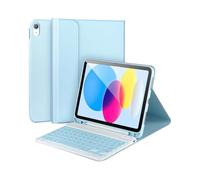 Custodia con tastiera per iPad 10,2 9a gen 2021/ 8a gen 2020/ 7a gen 2019, custodia sottile con tastiera Bluetooth rimovibile e porta matita per iPad 10,2 pollici 7/8/9th generazione