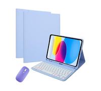 Custodia con tastiera per iPad 10th 10.9 pollici 2022 A16 11th Generation 11 pollici 2025 con mouse, custodia protettiva sottile con tastiera retroilluminata wireless staccabile a 7 colori