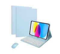 Custodia con tastiera per iPad 10th 10.9 pollici 2022 A16 11th Generation 11 pollici 2025 con mouse, custodia protettiva sottile con tastiera retroilluminata wireless staccabile a 7 colori