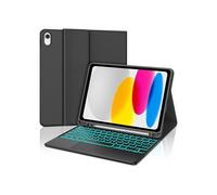 Custodia con tastiera per iPad Air 13 pollici 2025 M2 e iPad Pro 12,9 pollici 2022 2021, colore francese AZERTY, Bluetooth, touchpad, RGB 7