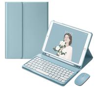 Custodia con tastiera per iPad di nona, ottava e settima generazione, mouse carino compatibile con tastiera wireless rimovibile, la scelta migliore