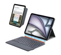 Custodia con tastiera per iPad Pro 12,9" (3a, 4a, 5a, 6a generazione) e iPad Air 13" (M4/M3/M2, 2026/2025/2024), tastiera magnetica rimovibile con trackpad, illuminazione e supporto, layout tedesco