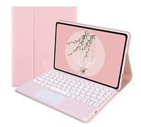 Custodia Con Tastiera Per Lenovo Tab M10 FHD Plus TB-X606F / TB-X606X 10.3" FHD Con Tasti Rotondi Touchpad, Custodia Slim Folio Per Tastiera Italiana Wireless Bluetooth Staccabile Magnetica,Rosa
