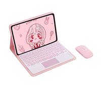 Custodia con Tastiera per Lenovo Tab P12 12,7 Pollici TB370FU 2023, Retroilluminata A 7 Colori, Tastiera Bluetooth Rimovibile con Touchpad, Mouse Bluetooth,Rosa