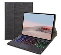 Custodia con Tastiera per Surface Go 3 2021/Surface Go 2 2020/Surface Go 2018, Tastiera Bluetooth Staccabile Wireless retroilluminata a 7 Colori con Cover Sottile,Black with touchpad