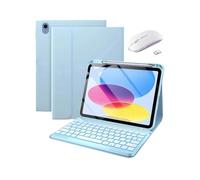 Custodia con tastiera per Xiaomi POCO Pad 12,1 pollici 2024 con porta matita, custodia sottile e leggera con tastiera wireless staccabile magneticamente e mouse