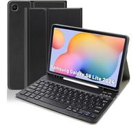Custodia con tastiera spagnola Ñ per Galaxy S6 Lite, Zabatoco Custodia in pelle con tastiera Bluetooth rimovibile per Samsung Tab S6 Lite 10.4'' (SM-P620/P625/P613/P619/P615/P610,2024/2022/2020), Nero