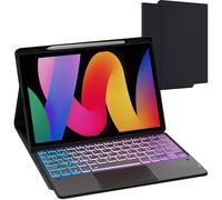 Custodia con tastiera spagnola Ñ per Xiaomi Redmi Pad SE: DIY 3-Zone 7 colori retroilluminato + pannello multi-touch + custodia staccabile per tastiera wireless per Xiaomi Redmi Pad SE 11'' 2023