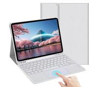 Custodia con tastiera touch rimovibile e ricaricabile con slot per penna, compatibile con Samsung Galaxy Tab / iPad / Redmi Pad SE, cover per tastiera Bluetooth magnetica (grigio chiaro) Tagli UnicaAB
