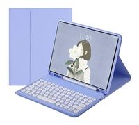 Custodia con tastiera XiHAMA per Galaxy Tab A8 10.5" (2022, SM-X200/X205/X207) - Cover Bluetooth rimovibile wireless con portapenna e tasti rotondi