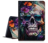 Custodia con teschio di zucchero per iPad 9a/8a/7a generazione 10,2" 2021/2020/2019, custodia pieghevole in pelle PU antiurto con funzione di accensione/spegnimento automatico per iPad da 10,2 pollici