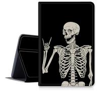 Custodia con teschio per iPad 9a/8a/7a generazione 10,2" 2021/2020/2019, custodia pieghevole in pelle PU antiurto con funzione di accensione/spegnimento automatico per iPad da 10,2 pollici