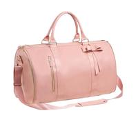 Custodia convertibile in pelle PU da viaggio Duffle, 52 x 25,4 x 31,75 cm, Carry-on Suitcase, Spacious & Sturdy, Suit Carrier, Stylish Luggage for Business, Weddings, Trips, rosa, Se référer au