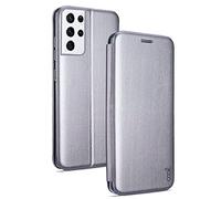Custodia Cool Flip Cover per Samsung G998 Galaxy S21 Ultra Elegance Argento