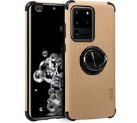 Custodia Cool per Samsung G988 Galaxy S20 Ultra 5G Hard Tela + Anello (Beige)