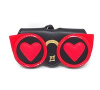 Custodia cover case con laccio astuccio porta occhiali eco pelle morbido aperta