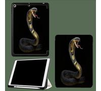Custodia Cover Compatibile con ipad 9 generazione /8ª e 7 generazione da 10.2 pollici,modello 2021 2020 2019 Cover con Auto Svegliati/Sonno Cobra Reale Animali Selvatici-Nero