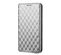 Custodia Cover Per Doogee Note 58 Pro,Chiusura magnetica Flip Phone Case,PU cuoio portafoglio telefono caso con slot per carte.Progettazione di modelli 3D-Silvery