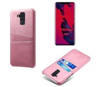 Custodia Cover Per Huawei MATE 20 Lite,Case in pelle PU - Custodia telefonica sottile a prova di urti con 2 slot per carte,Protezione anti-impronte digitali e anti-caduta-Pink
