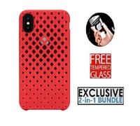 Custodia Cover Per IPHONE XS & X Sottile Rigida Anti-urto Robusta Profondo Rosso