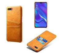 Custodia Cover Per OPPO Ax7 PRO,Copertura protettiva in pelle falsa,Design della borsa di carta con 2 slot per carte dietro,Protezione anti-impronte digitali e anti-caduta-Yellow