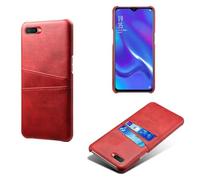 Custodia Cover Per OPPO Ax7 PRO,Copertura protettiva in pelle falsa,Design della borsa di carta con 2 slot per carte dietro,Protezione anti-impronte digitali e anti-caduta-Red