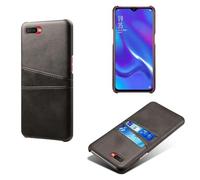 Custodia Cover Per OPPO Ax7 PRO,Copertura protettiva in pelle falsa,Design della borsa di carta con 2 slot per carte dietro,Protezione anti-impronte digitali e anti-caduta-Black
