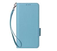 Custodia Cover Per Umidigi Note 100A,Custodia del telefono Flip in pelle con 4 slot per carte.Chiusura magnetica.Antiscivolo e caduta,con corda a mano-Sky Blue