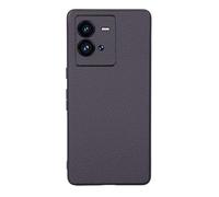 Custodia Cover Per VIVO iQOO 10 PRO,Surface Raised grain design,Anti caduta protezione,Anti impronte digitali,Anti graffi,plastica morbida imitazione pelle aspetto -Grey