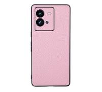 Custodia Cover Per VIVO iQOO 10 PRO,Surface Raised grain design,Anti caduta protezione,Anti impronte digitali,Anti graffi,plastica morbida imitazione pelle aspetto -Pink