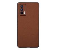 Custodia Cover Per VIVO iQOO NEO5,Surface Raised grain design,Anti caduta protezione,Anti impronte digitali,Anti graffi,plastica morbida imitazione pelle aspetto -Brown
