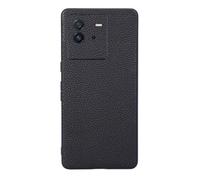Custodia Cover Per VIVO iQOO NEO6 SE,Surface Raised grain design,Anti caduta protezione,Anti impronte digitali,Anti graffi,plastica morbida imitazione pelle aspetto -Black