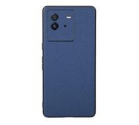 Custodia Cover Per VIVO iQOO NEO6,Surface Raised grain design,Anti caduta protezione,Anti impronte digitali,Anti graffi,plastica morbida imitazione pelle aspetto -Blue