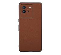 Custodia Cover Per VIVO iQOO NEO6,Surface Raised grain design,Anti caduta protezione,Anti impronte digitali,Anti graffi,plastica morbida imitazione pelle aspetto -Brown